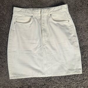 HM White Denim Skirt